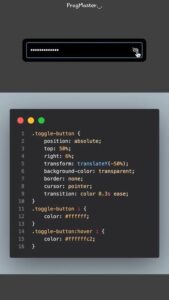 Creating Password input Box with hide and show option By Using HTML, CSS & JAVASCRIPT #html5 #css