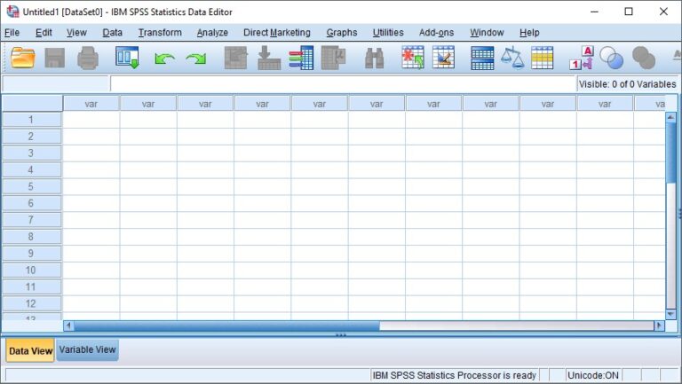 Data editor pada SPSS