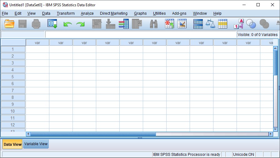 Data editor pada SPSS