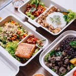 Imgi 106 clean food meal boxes rice and rice berry with beef royalty free image