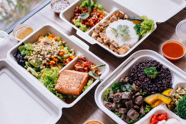 Imgi 106 clean food meal boxes rice and rice berry with beef royalty free image