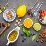 Imgi 120 healthy foods flat lay free photo
