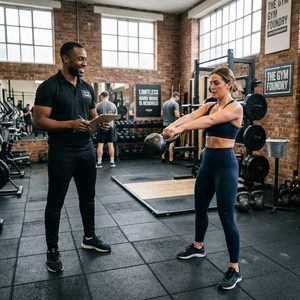 Imgi 184 personal trainer coaching client in gym