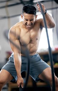 Imgi 205 fitness battle ropes strong man training body goals painful workout exercise sports gym resilience mindset healthy athlete with biceps power mot