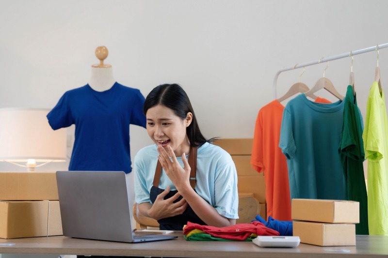 Imgi 429 young asian women happy after new order from customer surprise shock face asian woman success making big sale his online store online